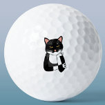 Funny Sarcastic Cat Golfballen<br><div class="desc">Een sarcastische,  niet enthousiaste en geïrriteerde zwart-witte Bicolor smoking kat voor dierenvrienden.</div>