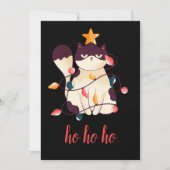 Funny Sarcastic Cat Ho Ho Kerstmis Feestdagenkaart (Voorkant)