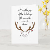 Funny Sarcastic Cat Holiday Kaart (Gele Bloem)