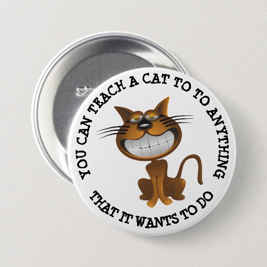Funny Sarcastic Cat Humor Button (Voorkant /achterkant)