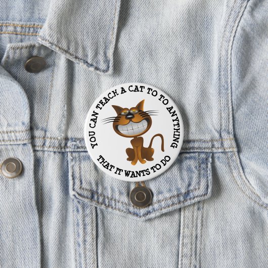 Funny Sarcastic Cat Humor Button (In situ)