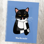 Funny Sarcastic Cat Name Planner<br><div class="desc">Een sarcastische,  onenthousiaste en vervelende zwarte en witte Bicolor tuxedo kat. Wat dan ook. Verander de naam om te personaliseren.</div>