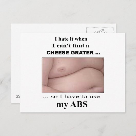 Funny Sarcastic Cheese Grater Abs Briefkaart (Voorkant / Achterkant)