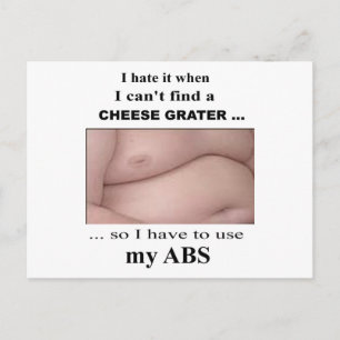 Funny Sarcastic Cheese Grater Abs Briefkaart