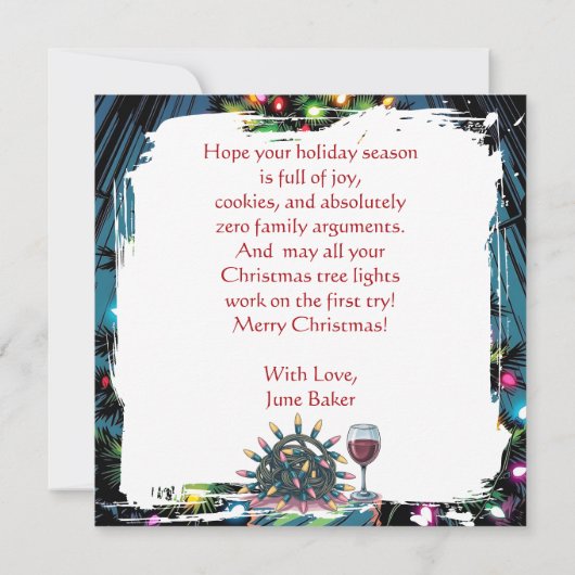 Funny Sarcastic Christmas Humor Kaart (Achterkant)