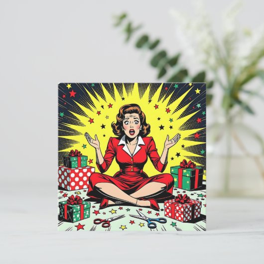 Funny Sarcastic Christmas Humor Kaart (Staand voorkant)