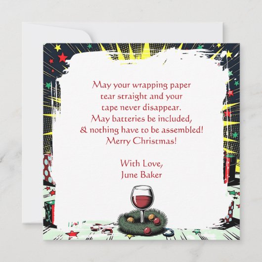 Funny Sarcastic Christmas Humor Kaart (Achterkant)