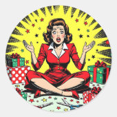 Funny Sarcastic Christmas Humor Ronde Sticker (Voorkant)