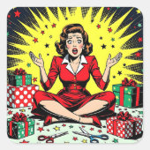 Funny Sarcastic Christmas Humor Vierkante Sticker (Voorkant)