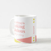 Funny Sarcastic Fabulous Pink Yellow Geometric Koffiemok (Voorkant links)