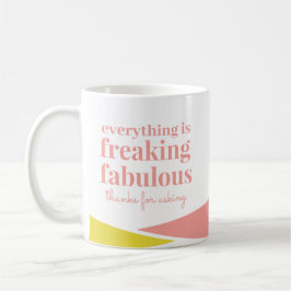 Funny Sarcastic Fabulous Pink Yellow Geometric Koffiemok