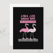 Funny Sarcastic Flamingo Our Flock Rocks Friendmin Kaart (Voorkant / Achterkant)