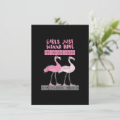 Funny Sarcastic Flamingo Our Flock Rocks Friendmin Kaart (Staand voorkant)