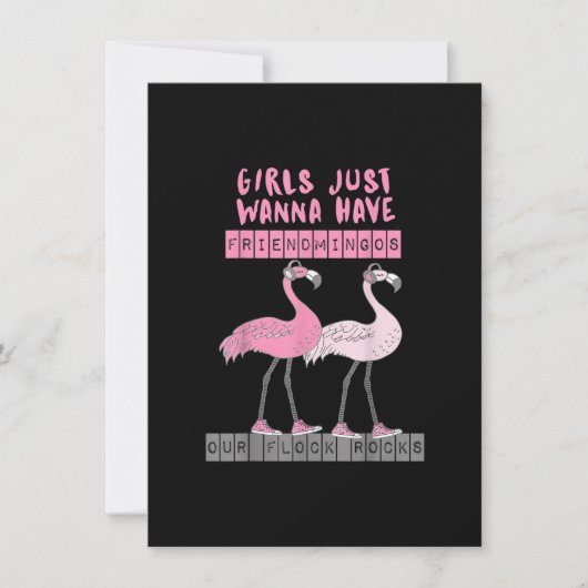 Funny Sarcastic Flamingo Our Flock Rocks Friendmin Kaart (Voorkant)