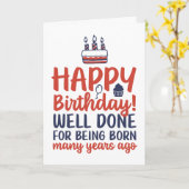 Funny Sarcastic, goed gedaan voor de geboorte. Kaart (Gele Bloem)