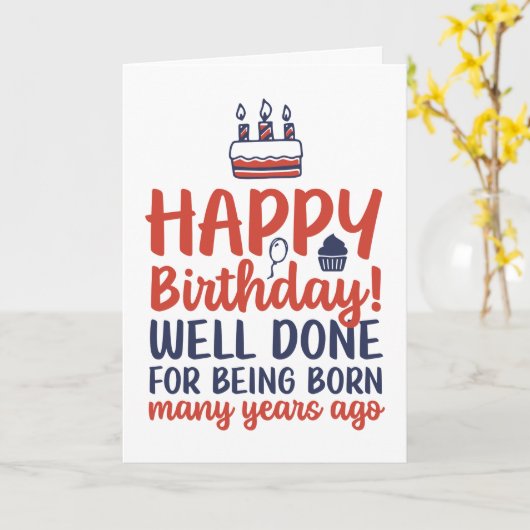 Funny Sarcastic, goed gedaan voor de geboorte. Kaart (Gele Bloem)