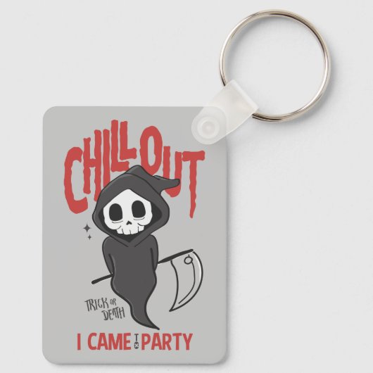 Funny Sarcastic Grim Reaper Halloween Party Keycha Sleutelhanger (Achterkant)
