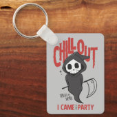 Funny Sarcastic Grim Reaper Halloween Party Keycha Sleutelhanger (Voorkant)