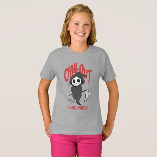 Funny Sarcastic GrimReaper Halloween Party Costume T-shirt (Voorkant volledig)