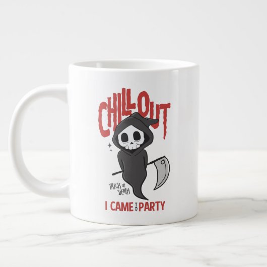 Funny Sarcastic GrimReaper Halloween Party Grote Koffiekop (Links)