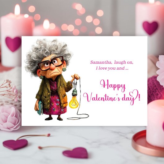 Funny Sarcastic Grumpy Lady Valentine Card Feestdagenkaart