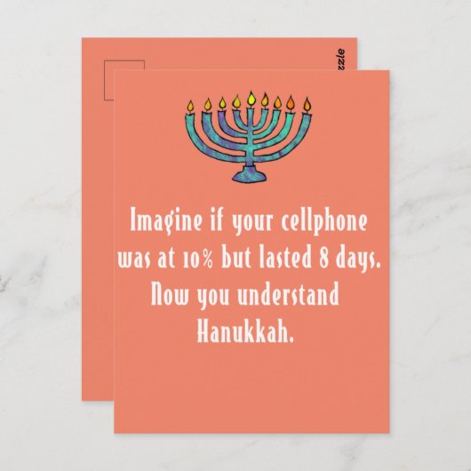 Funny Sarcastic Hanukkah Chanukah Cellphone Quote Briefkaart (Voorkant / Achterkant)