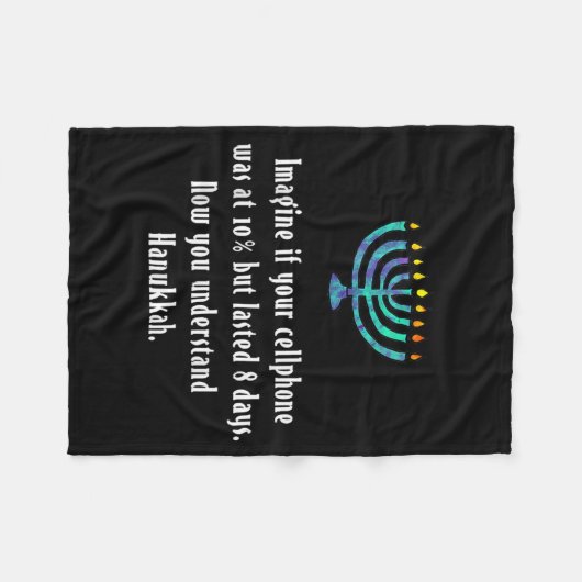 Funny Sarcastic Hanukkah Chanukah Cellphone Quote  Fleece Deken (Voorkant (Horizontaal))