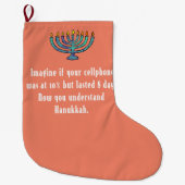 Funny Sarcastic Hanukkah Chanukah Cellphone Quote Grote Kerstsok (Voorkant)