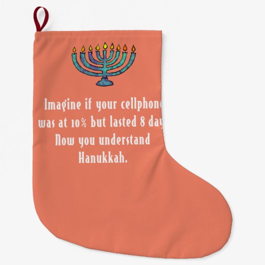 Funny Sarcastic Hanukkah Chanukah Cellphone Quote Grote Kerstsok (Voorkant)