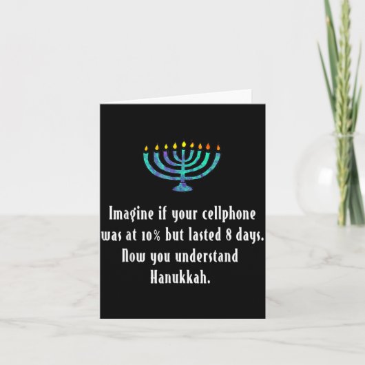 Funny Sarcastic Hanukkah Chanukah Cellphone Quote  Kaart (Voorkant)