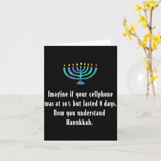 Funny Sarcastic Hanukkah Chanukah Cellphone Quote  Kaart (Gele Bloem)