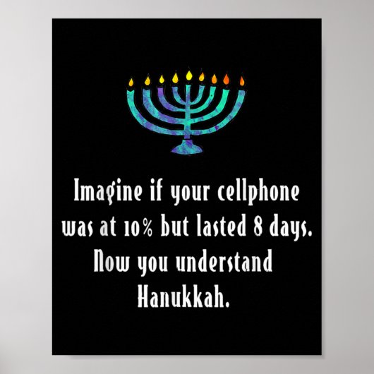 Funny Sarcastic Hanukkah Chanukah Cellphone Quote  Poster (Voorkant)