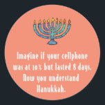 Funny Sarcastic Hanukkah Chanukah Cellphone Quote Ronde Sticker<br><div class="desc">Funny Sarcastic Hanukkah Chanukah Cellphone Quote</div>