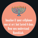 Funny Sarcastic Hanukkah Chanukah Cellphone Quote Ronde Sticker<br><div class="desc">Funny Sarcastic Hanukkah Chanukah Cellphone Quote</div>