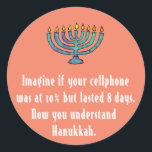 Funny Sarcastic Hanukkah Chanukah Cellphone Quote Ronde Sticker<br><div class="desc">Funny Sarcastic Hanukkah Chanukah Cellphone Quote</div>