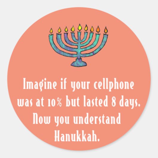Funny Sarcastic Hanukkah Chanukah Cellphone Quote Ronde Sticker (Voorkant)