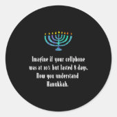 Funny Sarcastic Hanukkah Chanukah Cellphone Quote  Ronde Sticker (Voorkant)