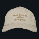 Funny Sarcastic Humor Loud Friend No Filter Geborduurde Pet<br><div class="desc">This embroidered hat is made for the loud friend, the natural performer, and the person who absolutely should not be handed a microphone. Clean, minimal stitching keeps the look wearable while the humor does the talking. Easy to throw on for rehearsals, open mics, casual outings, or everyday wear when your...</div>