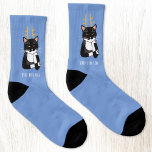 Funny Sarcastic kerstkat Socks Sokken<br><div class="desc">Een sarcastische,  irritante en onenthousiaste zwarte en witte Bicolor tuxedo-kat met kerstgeweien. Ho ho ho,  en andere zulke joviale groeten. Verander of verwijder de tekst om aan te passen.</div>