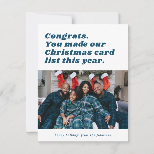 Funny Sarcastic kerstlist Feestdagenkaart (Voorkant)