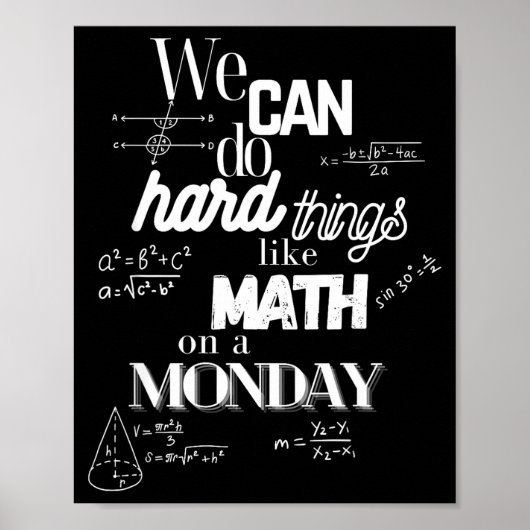 Funny Sarcastic Math Teacher Quote Can Poster (Voorkant)