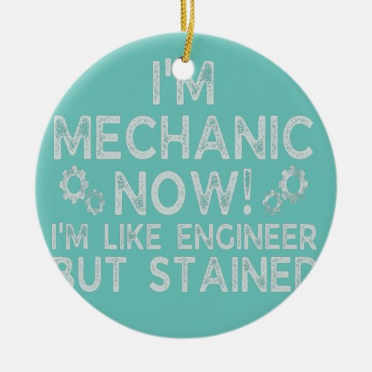 Funny Sarcastic Mechanic Gezegden voor Garage Auto Keramisch Ornament (Voorkant)