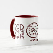 Funny Sarcastic OCD Obsessief Coffee Drinker Mok (Voorkant links)