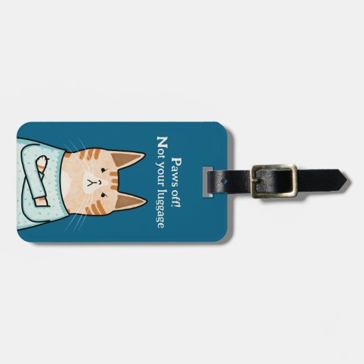 Funny Sarcastic Orange Cat Cartoon Bagagelabel (Voorkant horizontaal)