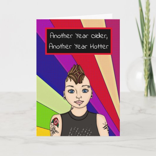 Funny Sarcastic Pop Art Birthday Kaart (Voorkant)