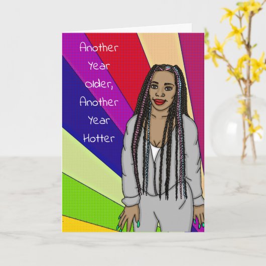 Funny Sarcastic Pop Art Birthday Kaart (Gele Bloem)