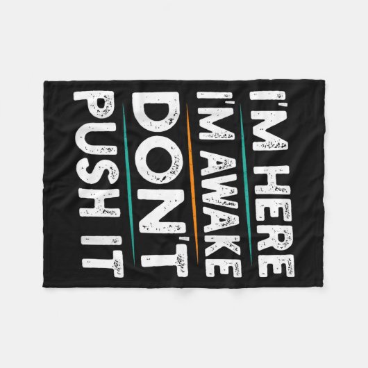 Funny Sarcastic Quote Saying Motivation I'm Here I Fleece Deken (Voorkant (Horizontaal))