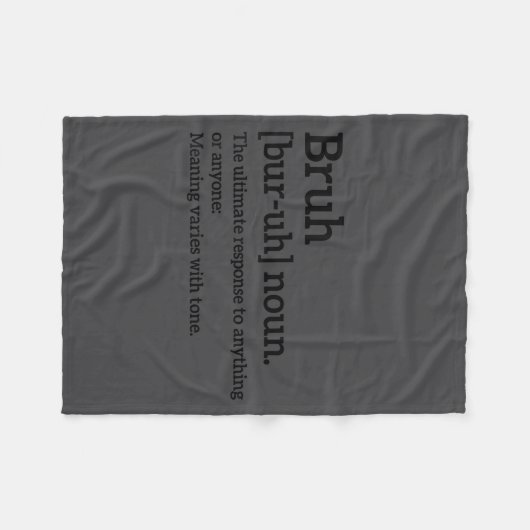Funny Sarcastic Quotes Bruh Definition Tee Trendy  Fleece Deken (Voorkant (Horizontaal))
