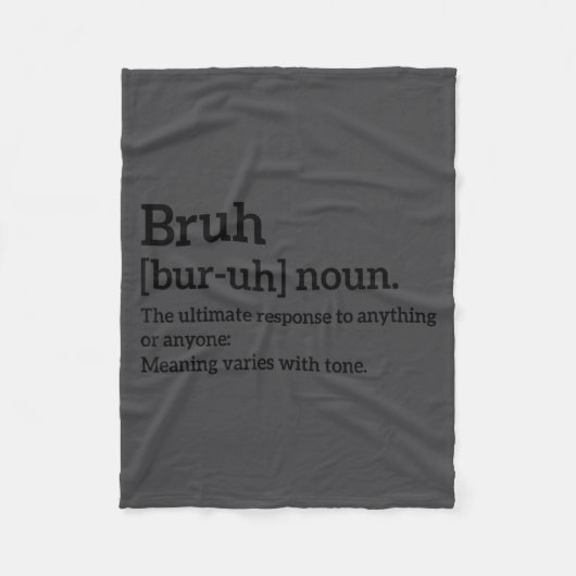 Funny Sarcastic Quotes Bruh Definition Tee Trendy  Fleece Deken (Voorkant)
