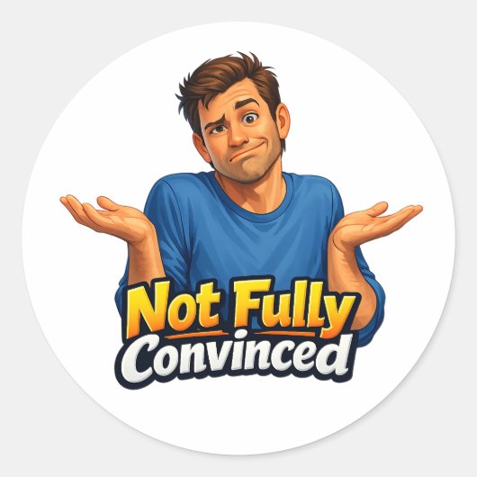 Funny Sarcastic Reaction Artwork – Expressive Styl Ronde Sticker (Voorkant)